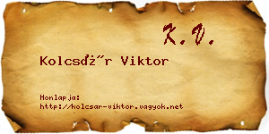 Kolcsár Viktor névjegykártya